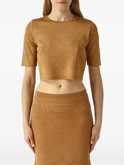 TWINSET pointelle-knit damask-pattern skirts - Brown - zdjęcie produktu nr 1