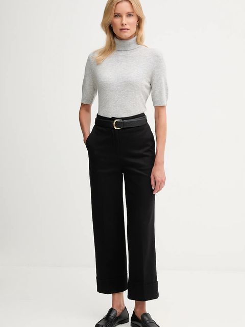 United Colors of Benetton sweter z dodatkiem wełny dziecięcy damski kolor szary lekki z golfem 102HD203X - zdjęcie produktu nr 2