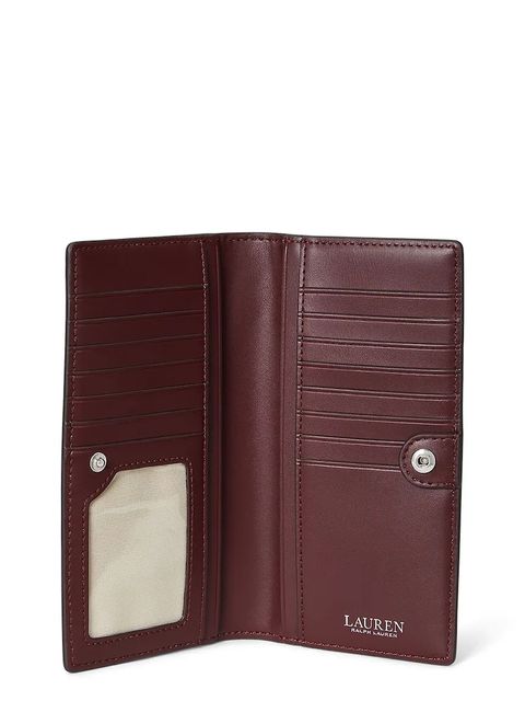 Lauren Ralph Lauren portfel skórzany damski kolor bordowy 432802917