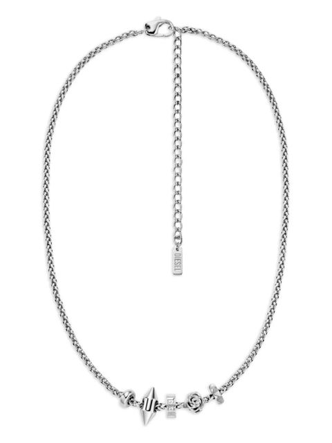 Diesel rose-shaped steel necklace - Grey - zdjęcie produktu nr 1