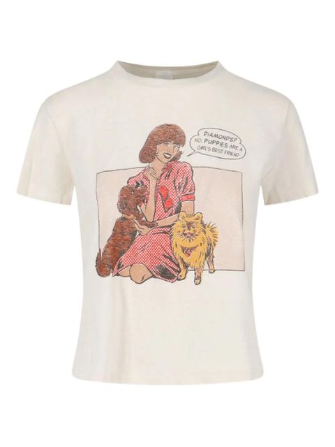 RE/DONE puppies-graphic T-shirt - White - zdjęcie produktu nr 1