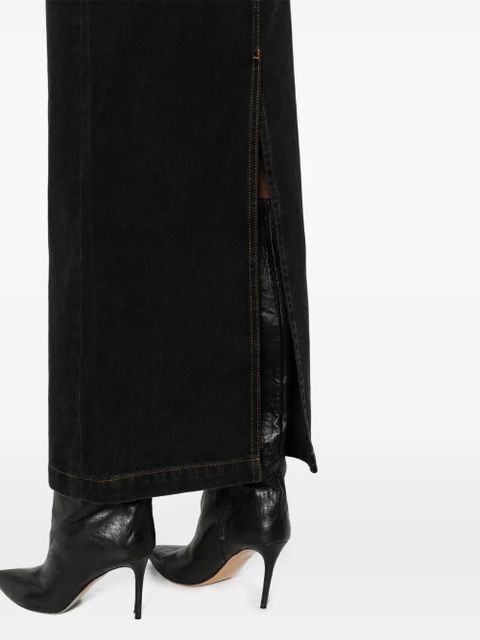 WARDROBE.NYC straight denim maxi skirt - Black