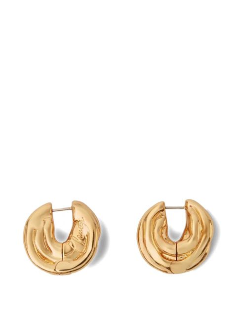 Claudie Pierlot ridged-texture hoop earrings - Gold - zdjęcie produktu nr 2
