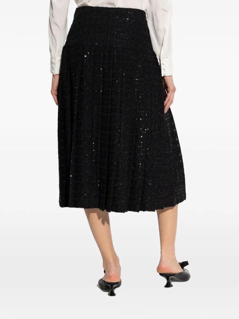 Alessandra Rich sequin slit skirt - Black