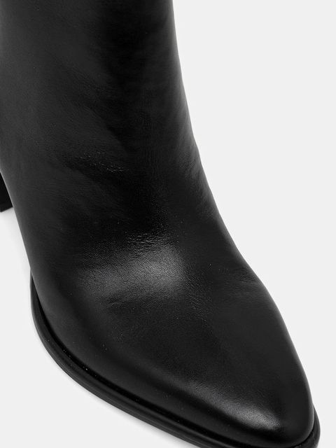 Guess kozaki skórzane PERINNA damskie kolor czarny na słupku FLFPER LEA11