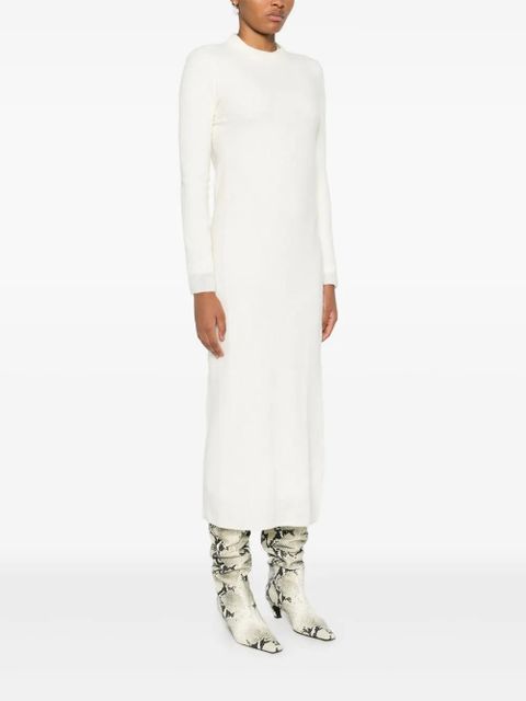 Jil Sander layered wool midi dress - White