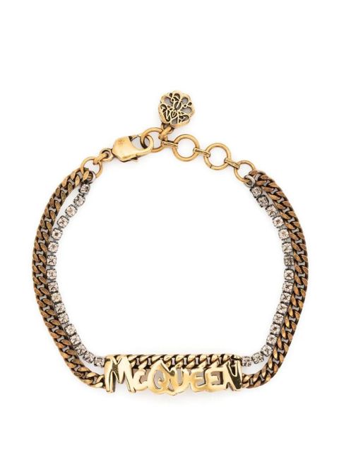 Alexander McQueen logo-lettering chain bracelet - Gold - zdjęcie produktu nr 1
