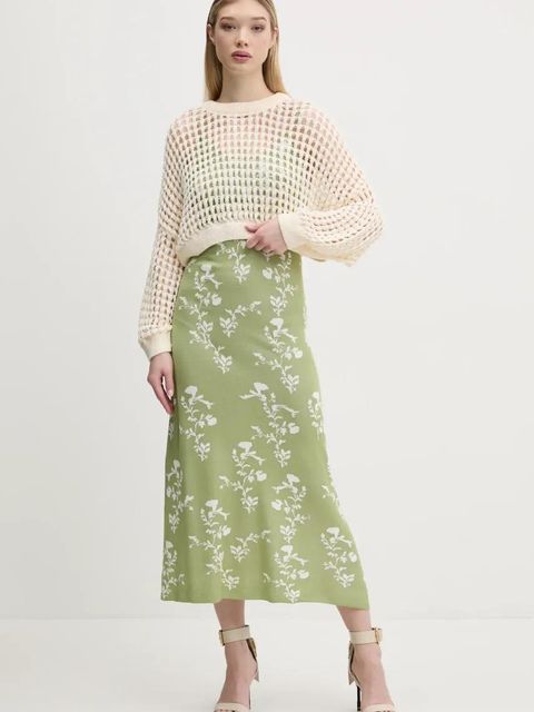 Desigual sukienka i sweter DANA kolor zielony maxi rozkloszowana 25SWVK59 - zdjęcie produktu nr 1