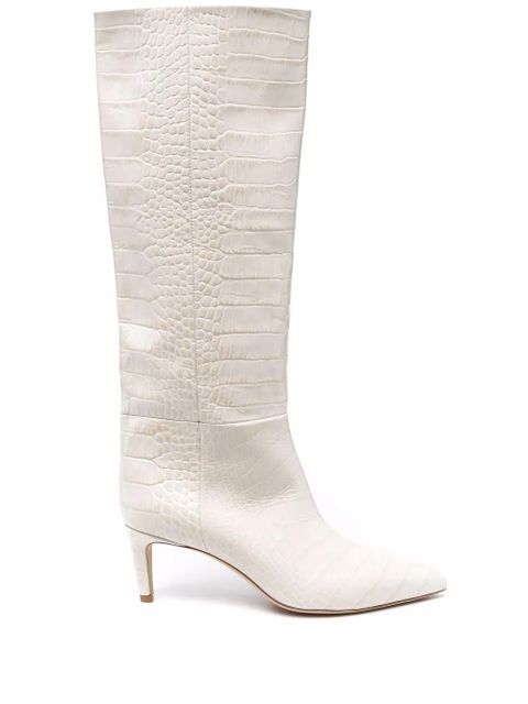 Paris Texas croc-effect stiletto boots - White - zdjęcie produktu nr 1