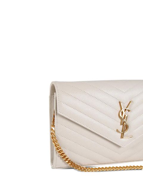 Saint Laurent Classic Cassandre chevron wallet - Neutrals