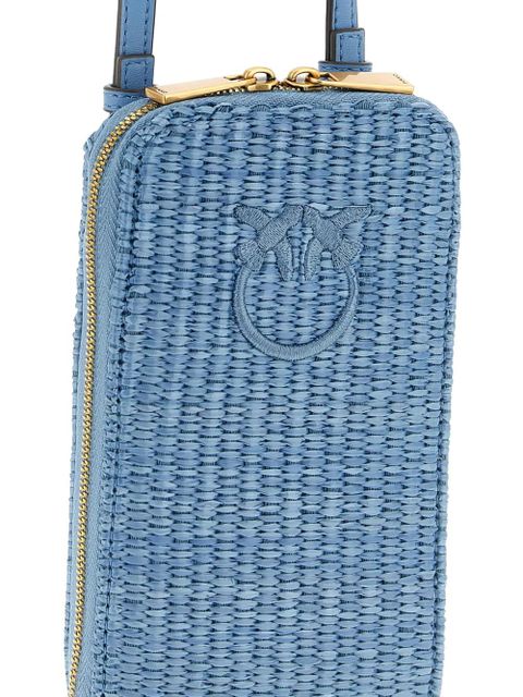 PINKO Love Birds Diamond braided smartphone holder - Blue