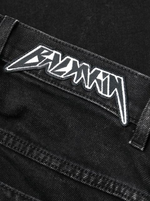 Balmain logo-embroidered straight-leg jeans - Black