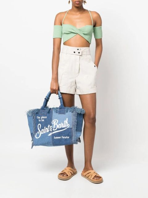 MC2 Saint Barth Vanity fringed denim tote bag - Blue - zdjęcie produktu nr 2