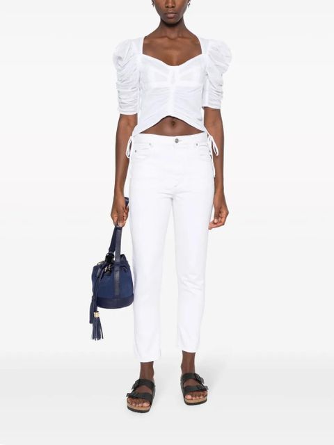 MARANT ÉTOILE Nea cotton slim-fit trousers - White - zdjęcie produktu nr 2