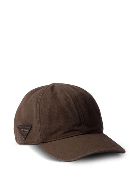 Prada logo-embroidered baseball cap - F0027 Brown - zdjęcie produktu nr 1