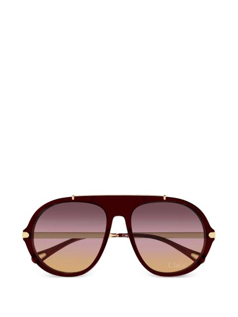 Chloé Eyewear oversized-frame gradient-lens sunglasses - Brown - zdjęcie produktu nr 1