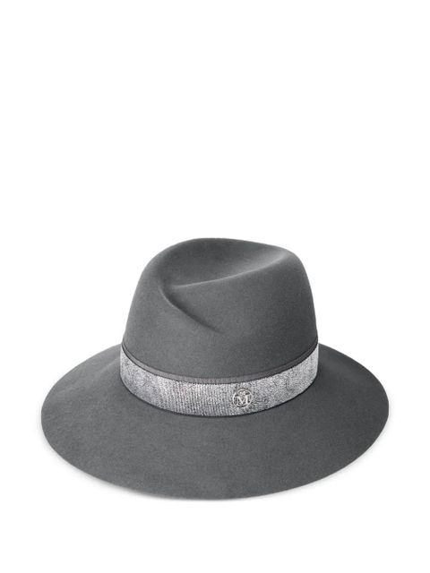 Maison Michel logo-plaque hat - Grey - zdjęcie produktu nr 1