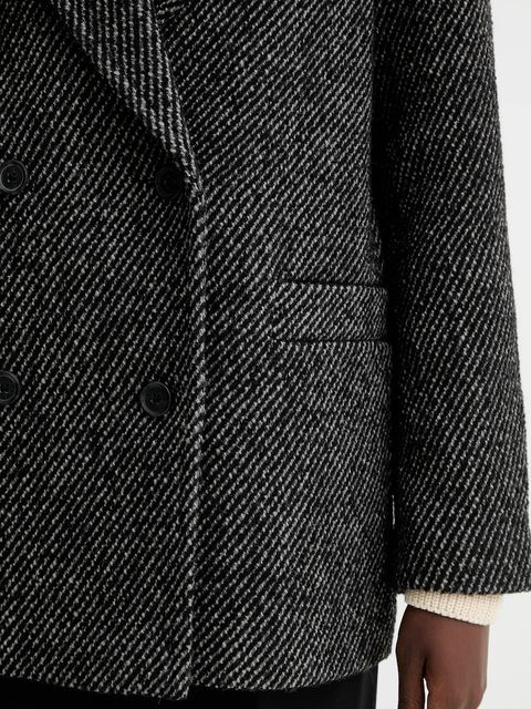 Marc O'Polo płaszcz z dodatkiem wełny kolor szary 5000007278