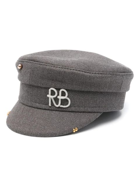 Ruslan Baginskiy mélange-effect baker boy cap - Grey - zdjęcie produktu nr 1