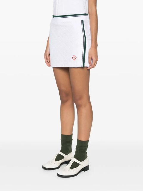 Casablanca side-slit mini skirt - White