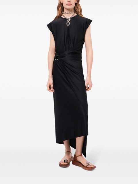 Rabanne gathered-detail draped midi dress - Black - zdjęcie produktu nr 2