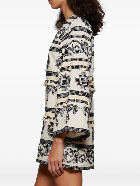 Johanna Ortiz Temple embroidered-tassels tunic - Neutrals