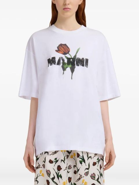 Marni flower-print T-shirt - White