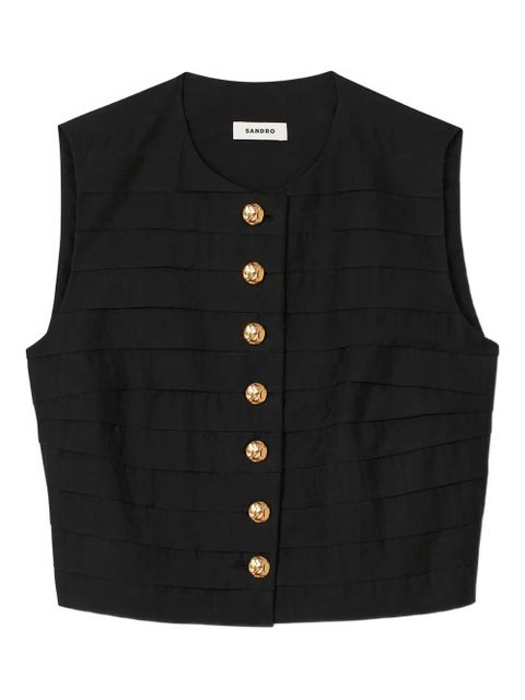 SANDRO Eilat cropped top - Black - zdjęcie produktu nr 1