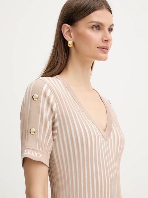 Liu Jo sukienka kolor brązowy mini rozkloszowana TA6062 MS55N