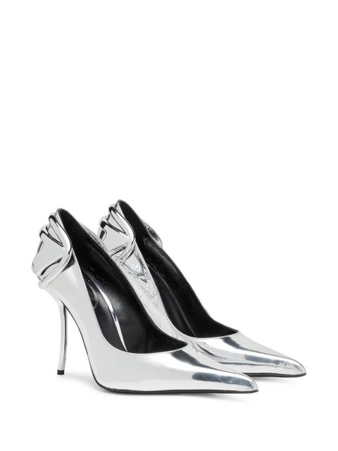 Diesel 90mm pointed slingback pumps - Silver
