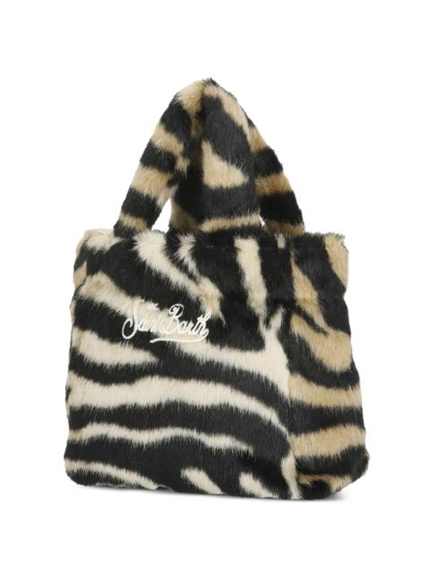 MC2 Saint Barth Colette Soft Fur zebra-patterned tote bag - Neutrals