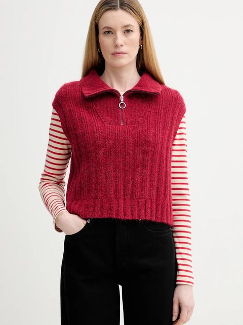 Marc O'Polo kamizelka z dodatkiem wełny damska kolor czerwony 5000007565 - zdjęcie produktu nr 1