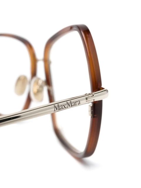 Max Mara Eyewear tortoiseshell-effect oversize-frame glasses - Brown