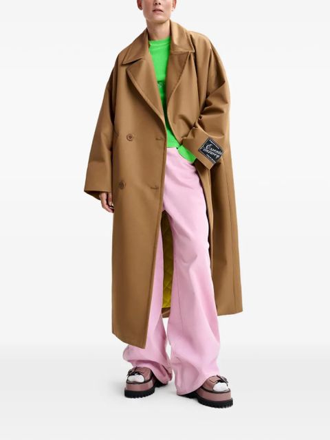 Essentiel Antwerp logo-patch double-breasted coat - Brown - zdjęcie produktu nr 2