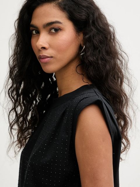 Patrizia Pepe top bawełniany kolor czarny 8M1801 J388