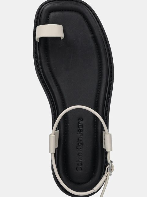 Calvin Klein Jeans sandały ROPE TOE POST SANDAL LTH MG damskie kolor beżowy YW0YW01893