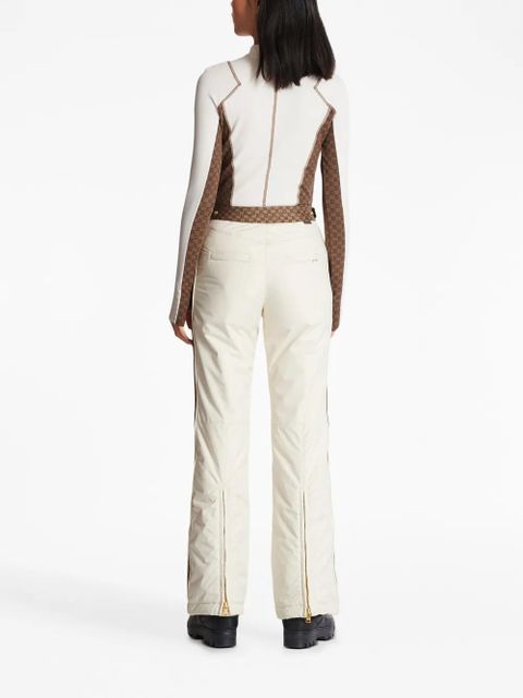 Balmain monogram-stripes ski trousers - White