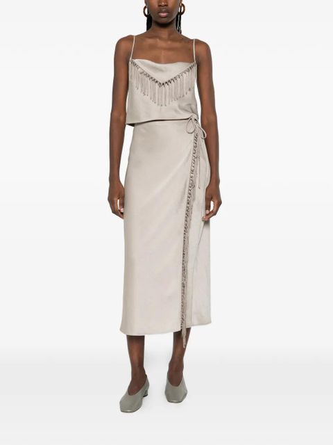 Nanushka fringe-detail sleeveless top - Grey - zdjęcie produktu nr 2