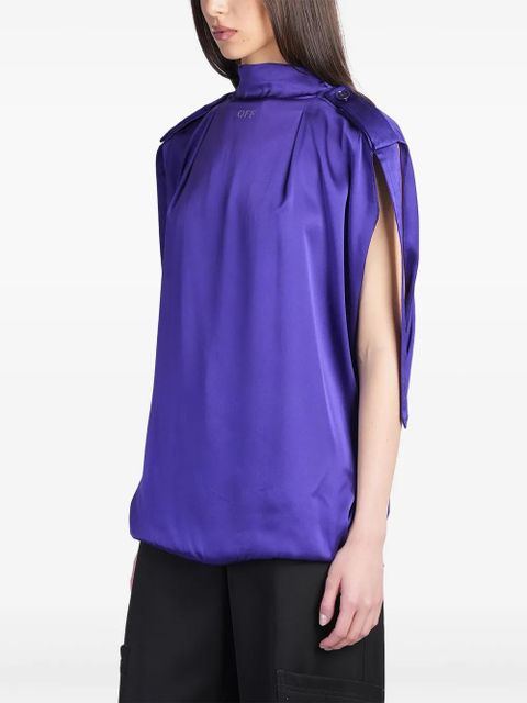 Off-White logo-embroidered blouse - Purple