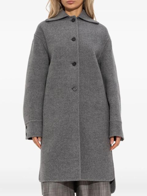 Jil Sander button-fastening wool coat - Grey - zdjęcie produktu nr 2