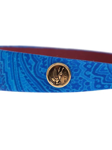 ETRO patterned logo-plaque headband - Blue
