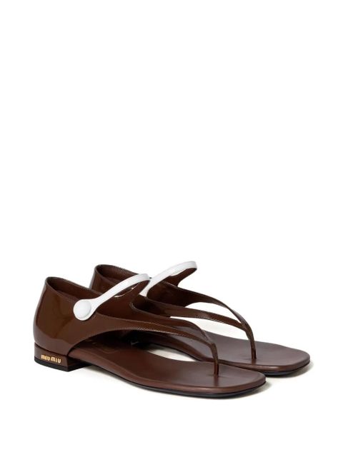 Miu Miu patent-leather sandals - Brown - zdjęcie produktu nr 2