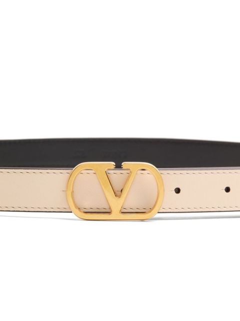 Valentino Garavani 20mm VLogo Signature leather belt - Neutrals - zdjęcie produktu nr 2