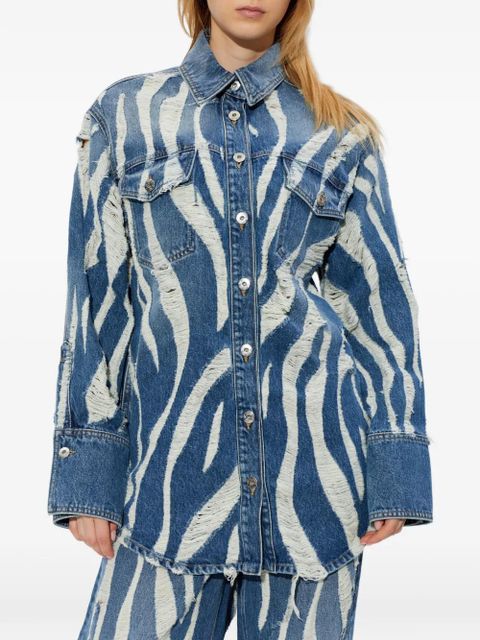 Blumarine distressed cotton shirt - Blue