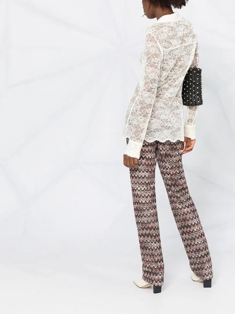 Rabanne sheer lace shirt - White