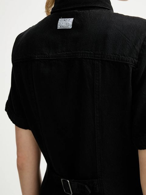 Levi's sukienka jeansowa kolor czarny mini prosta 001HR