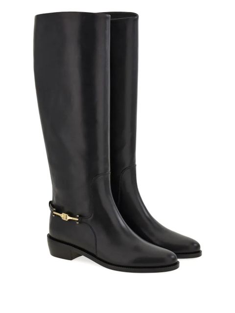 Ferragamo leather knee boots - Black - zdjęcie produktu nr 2