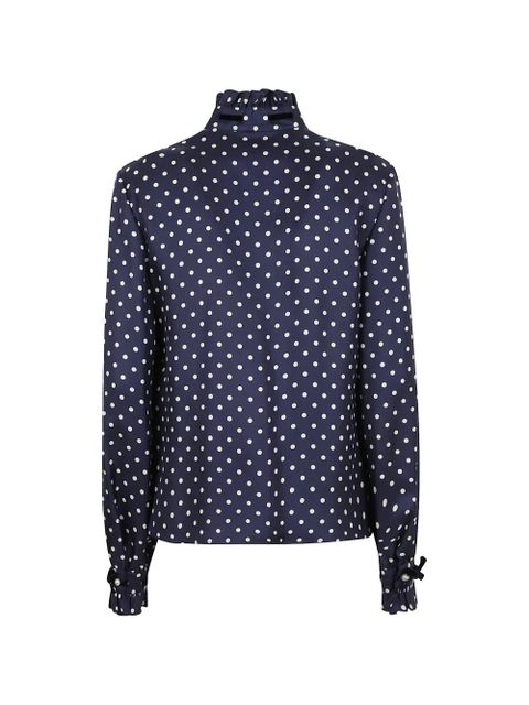 Valentino Garavani Plus de Pois-print twill shirt - Blue - zdjęcie produktu nr 2