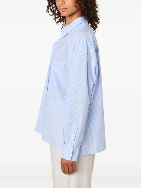 American Vintage Eluabird striped-pattern patch-pocket shirt - Blue