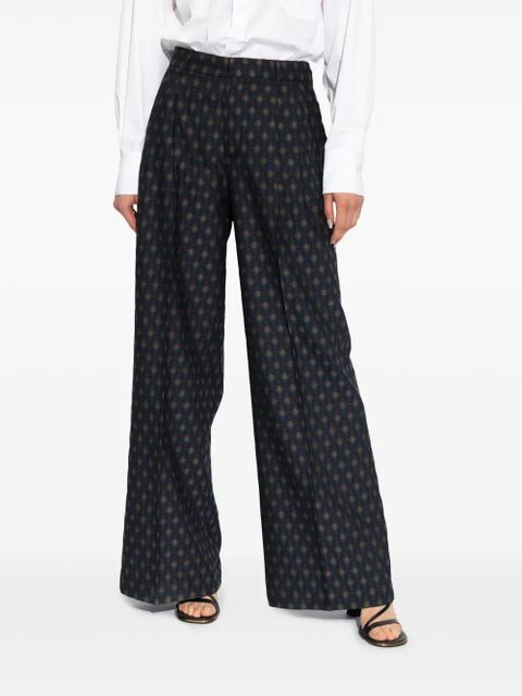ETRO geometric-print palazzo pants - Blue